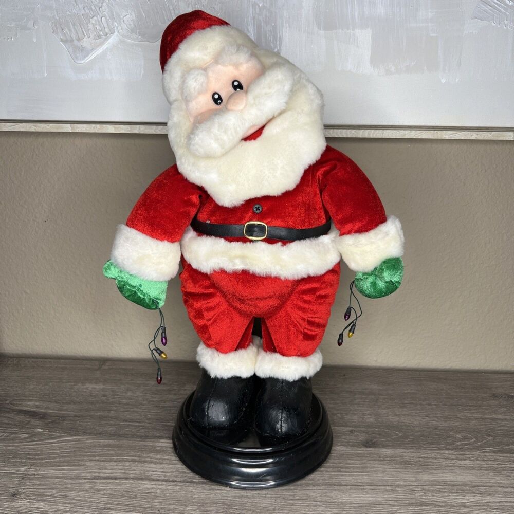 Vintage Gemmy Dancing Santa 15” Animated Figure FOR PARTS OR REPAIR
